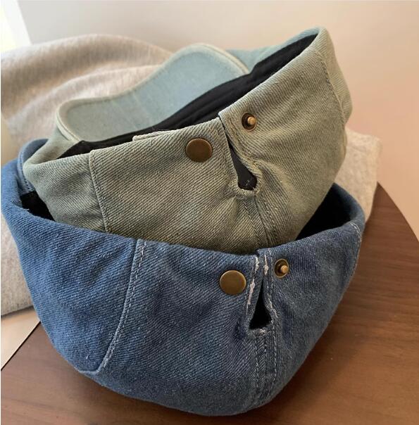 デニム生地キャスケット帽子レディース外出用