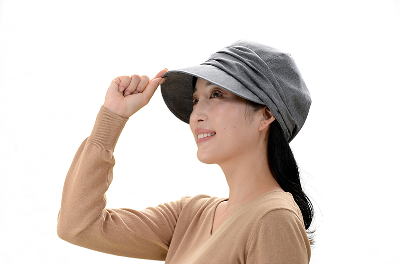 小顔効果 紫外線対策 洗える小つばキャスケット