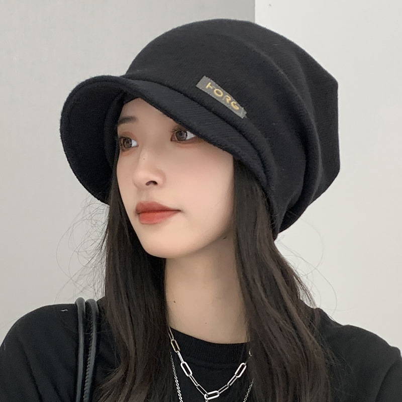 レディース秋冬ニットキャスケット防寒帽子