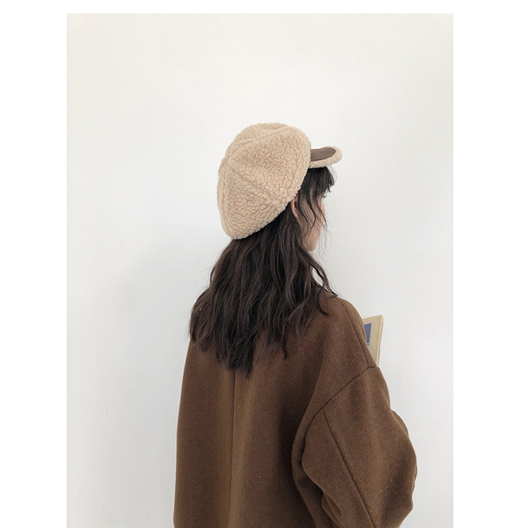 もこもこボア素材キャスケット レディース防寒帽子