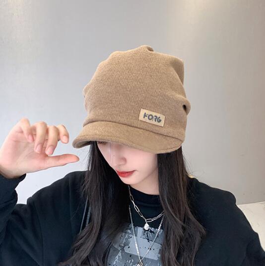 レディース秋冬ニットキャスケット防寒帽子
