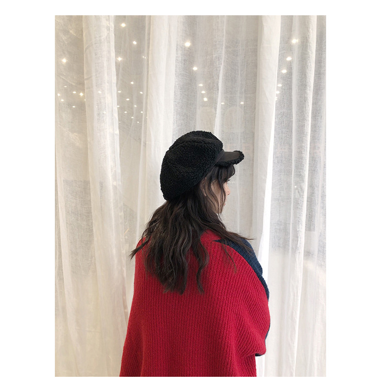 もこもこボア素材キャスケット レディース防寒帽子