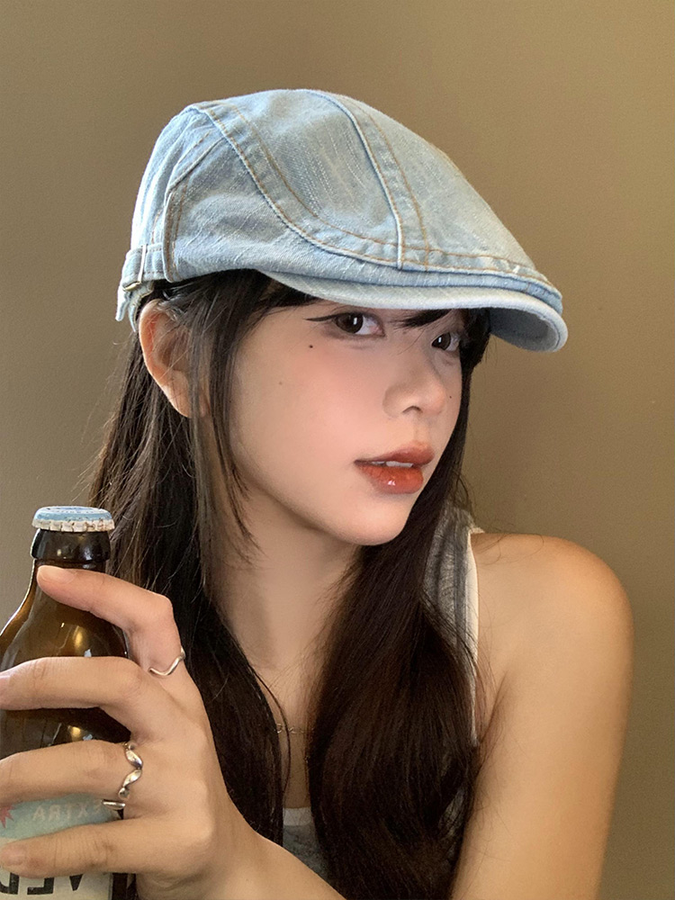 キャスケット 風合い豊かな古着風デニムハンチング