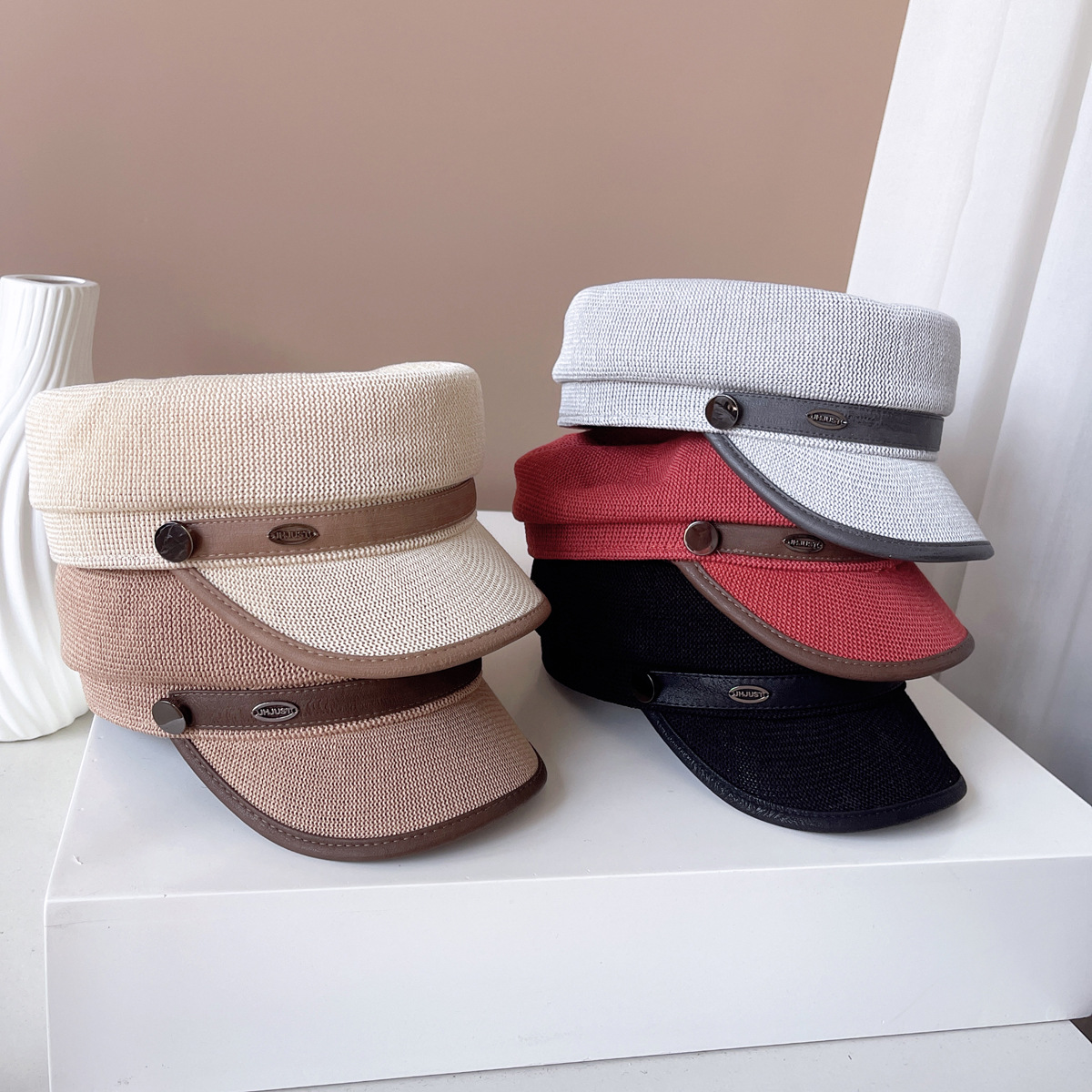 ウール素材キャスケット帽子 韓国風レディース