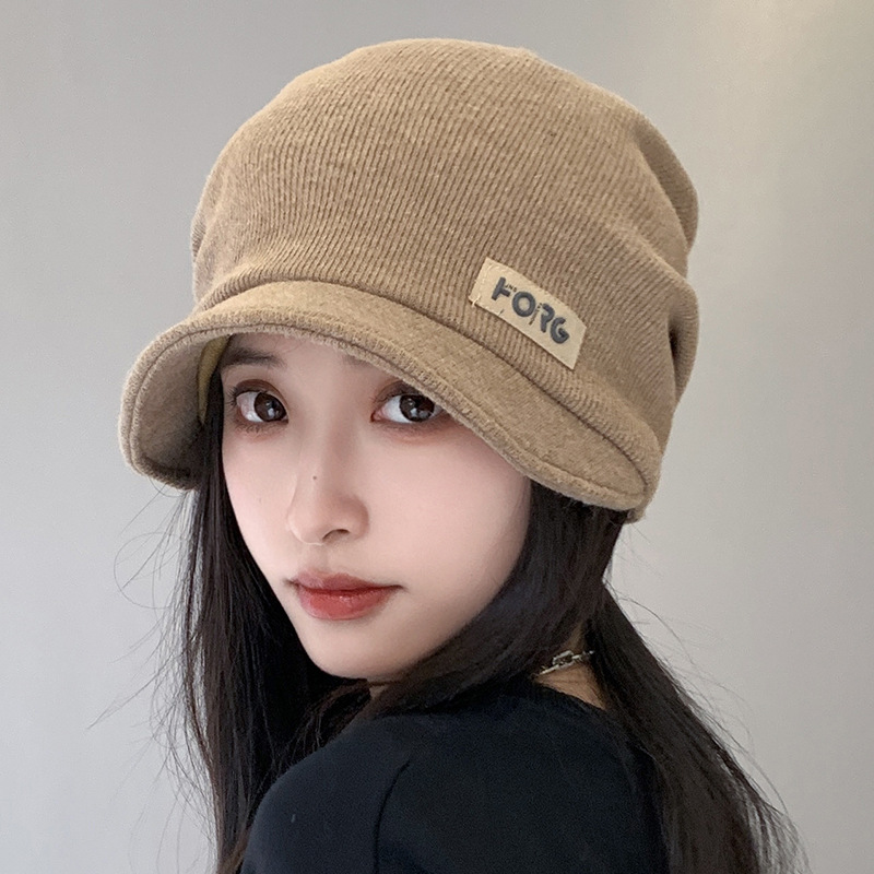 レディース秋冬ニットキャスケット防寒帽子