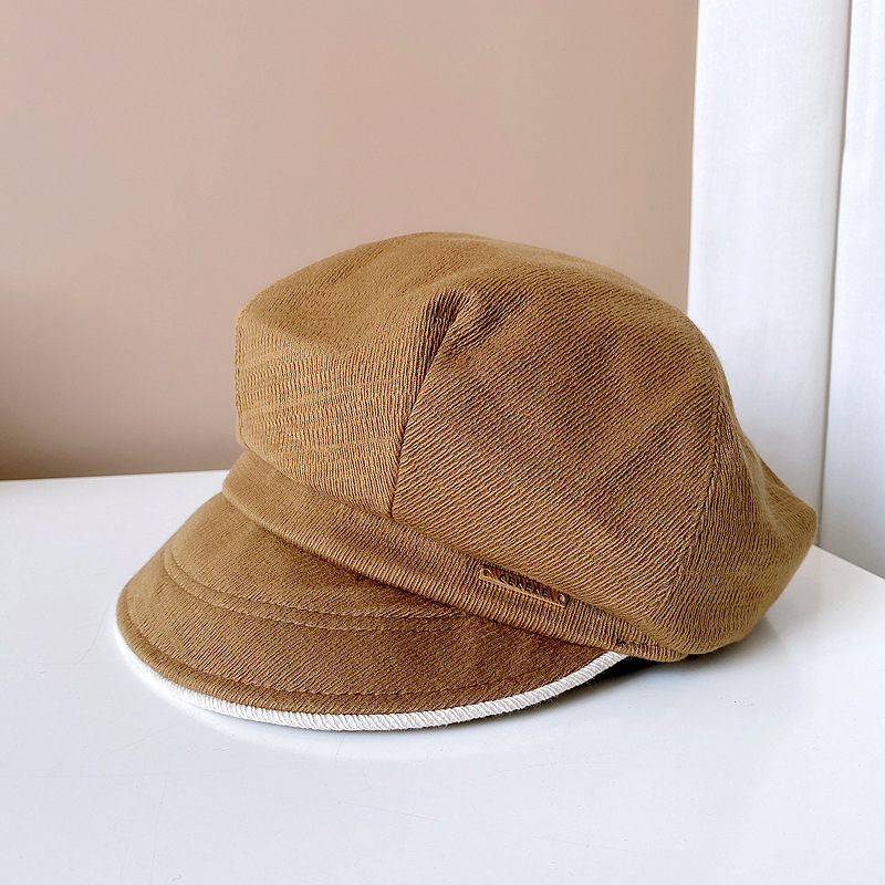 ウール キャスケット 韓国風 レディース つば付き帽子