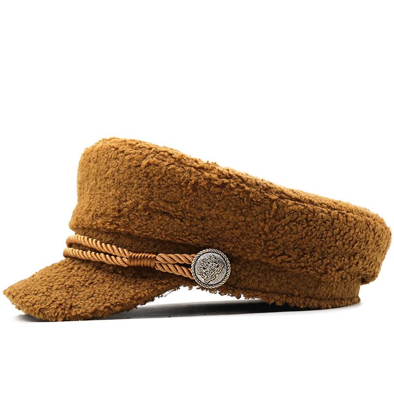 マリンキャスケット 小顔効果 黒 レディース帽子