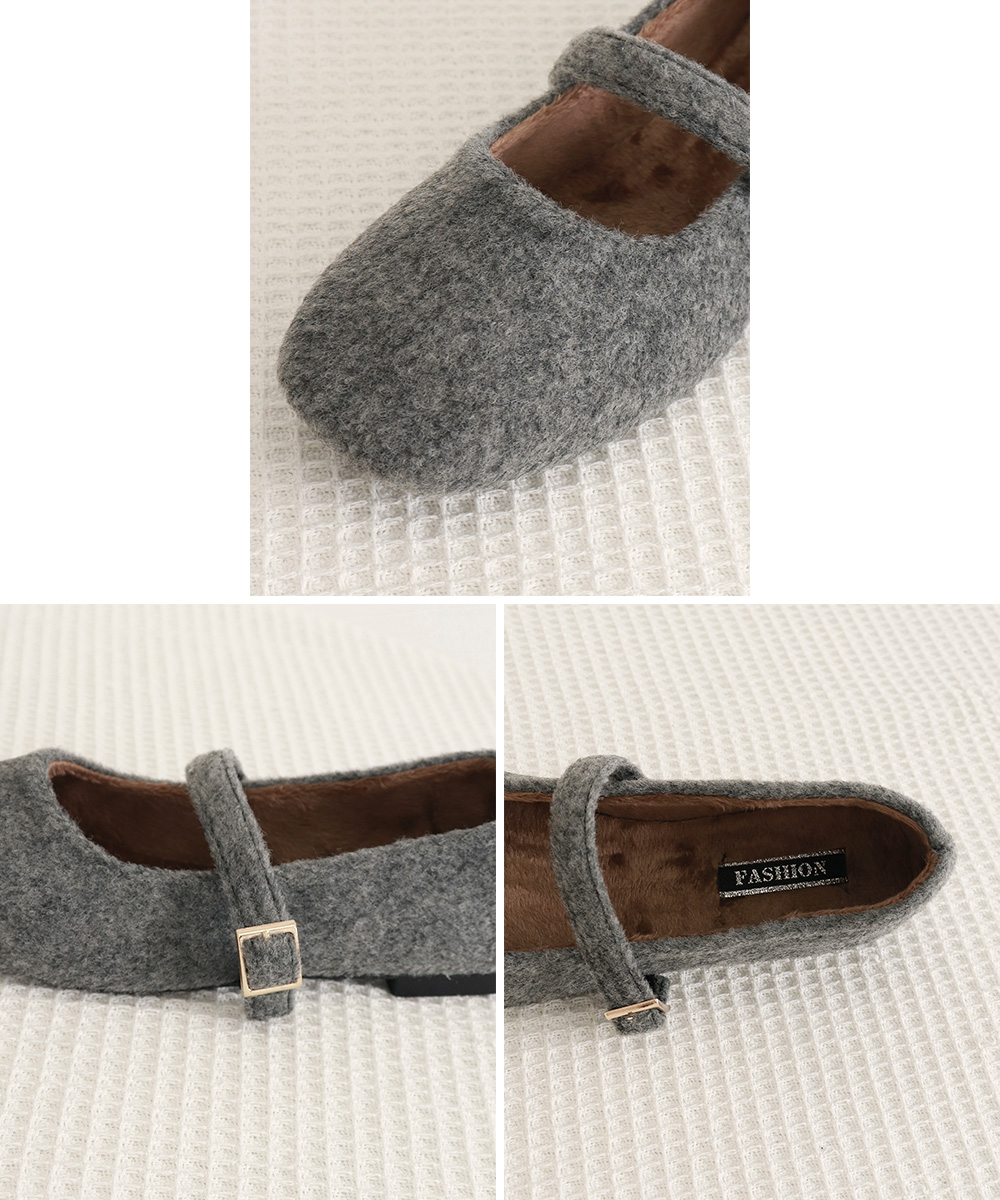 カジュアルコーデ もこもこメリージェーン風スニーカー ふわふわ素材