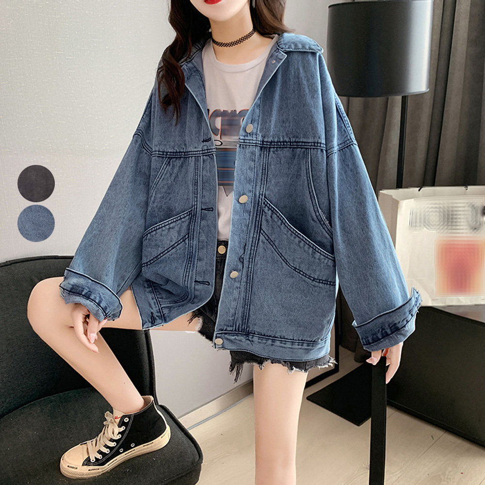 カジュアルコーデ デニムジャケット レディース ゆったり羽織ジャケット