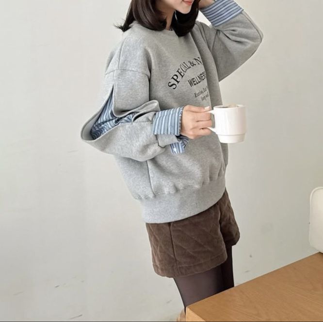 カジュアルコーデ 秋冬新作 文字デザイン スウェット トレーナー