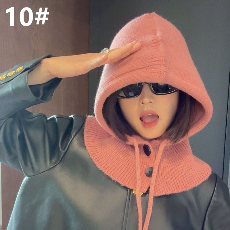 カジュアルコーデ 2025秋冬新作 フード付き帽子 暖かいニット レディース小顔効果