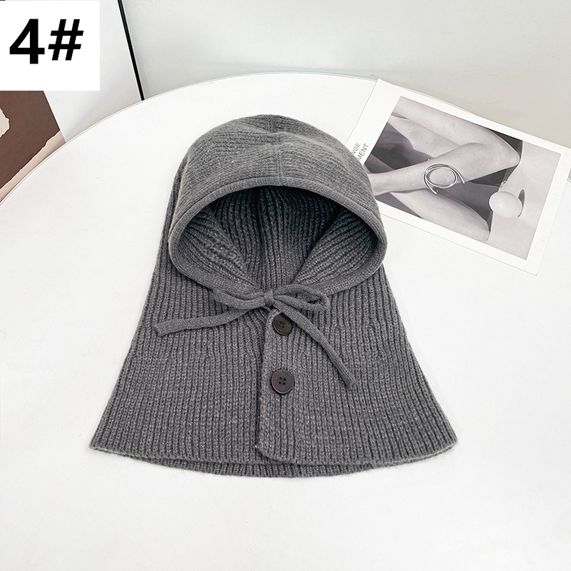 カジュアルコーデ 二〇二五年秋冬新作フード付きニット帽子小顔効果暖かいレディース用