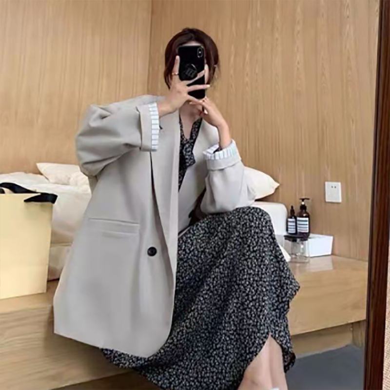 カジュアルコーデ 秋冬新作レディースジャケット襟つきゆったりビジネススーツ