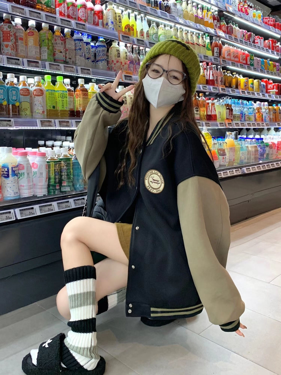 カジュアルコーデ レディース ゆったり スタジャン ジャケット 春秋冬対応