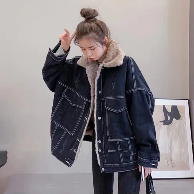 カジュアルコーデ 裏起毛デニムジャケット レディース 防寒アウター ミディアム丈