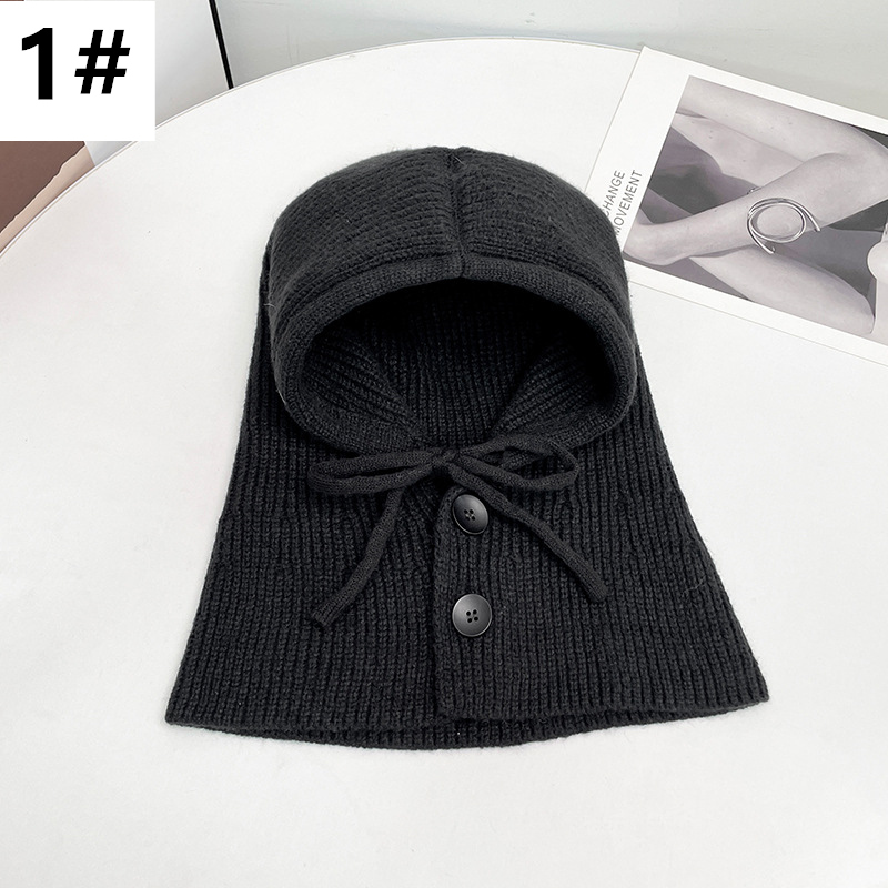 カジュアルコーデ 二〇二五年秋冬新作フード付きニット帽子小顔効果暖かいレディース用