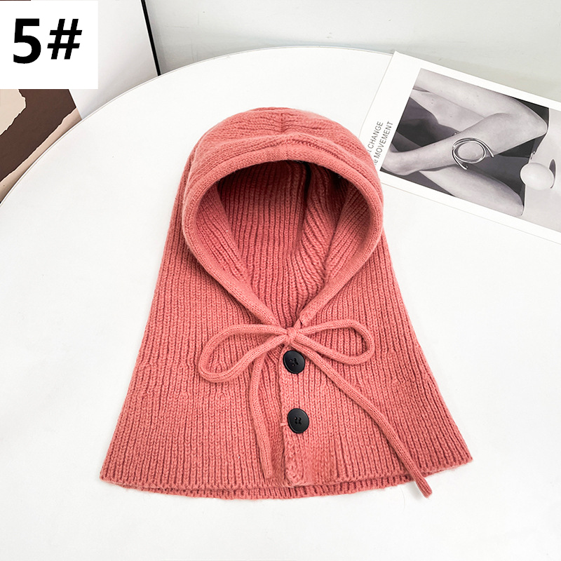 カジュアルコーデ 二〇二五年秋冬新作フード付きニット帽子小顔効果暖かいレディース用