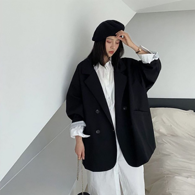 カジュアルコーデ 秋冬新作レディースジャケット襟つきゆったりビジネススーツ