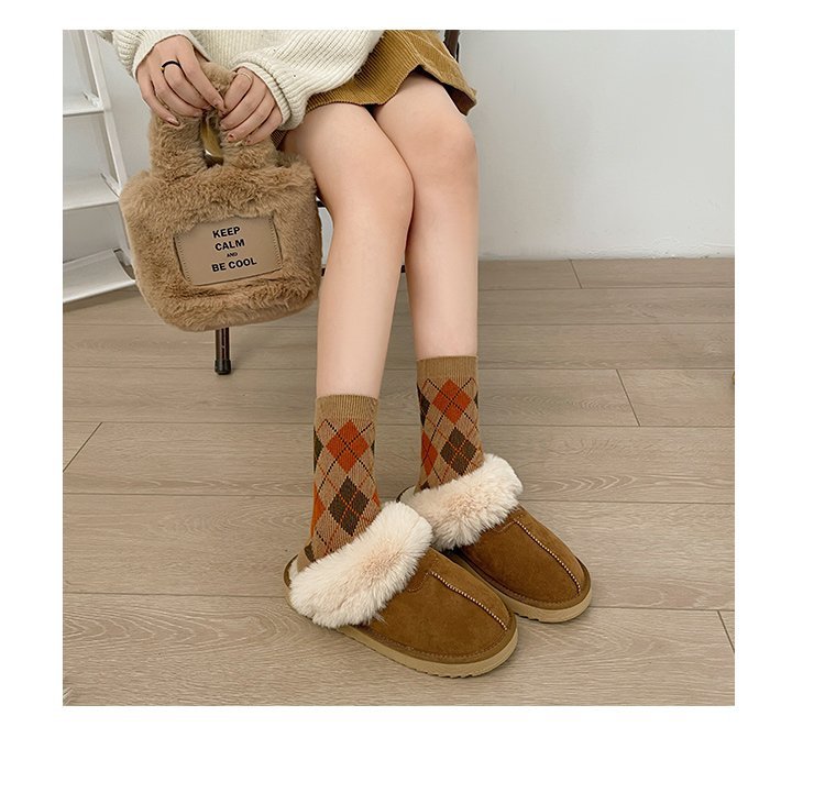 カジュアルコーデ レディース もこもこ ファー ブーツ 裏起毛 秋冬 暖かい