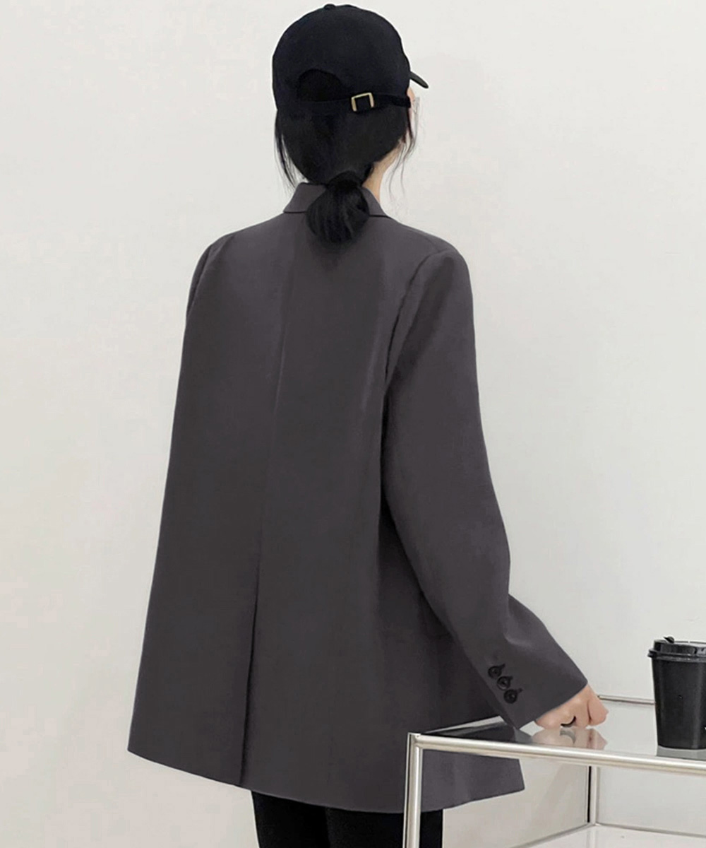 カジュアルコーデ ゆったりテーラードジャケット レディース 韓国風