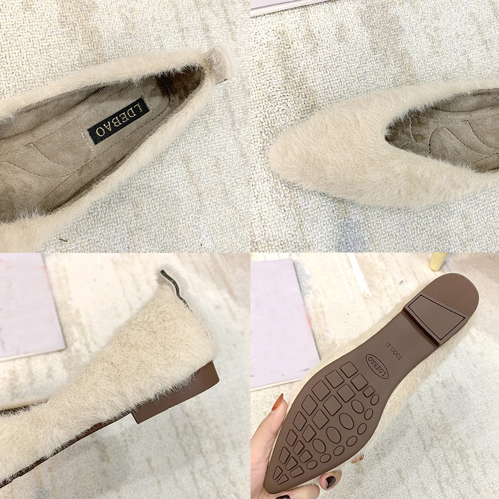 カジュアルコーデ もこもこファースニーカー レディース 浅口 ぺたんこ靴