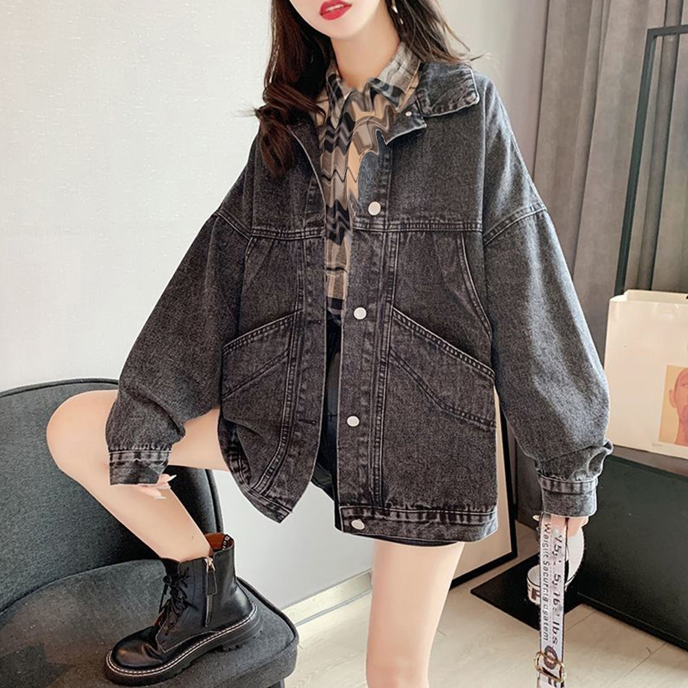 カジュアルコーデ デニムジャケット レディース ゆったり羽織ジャケット
