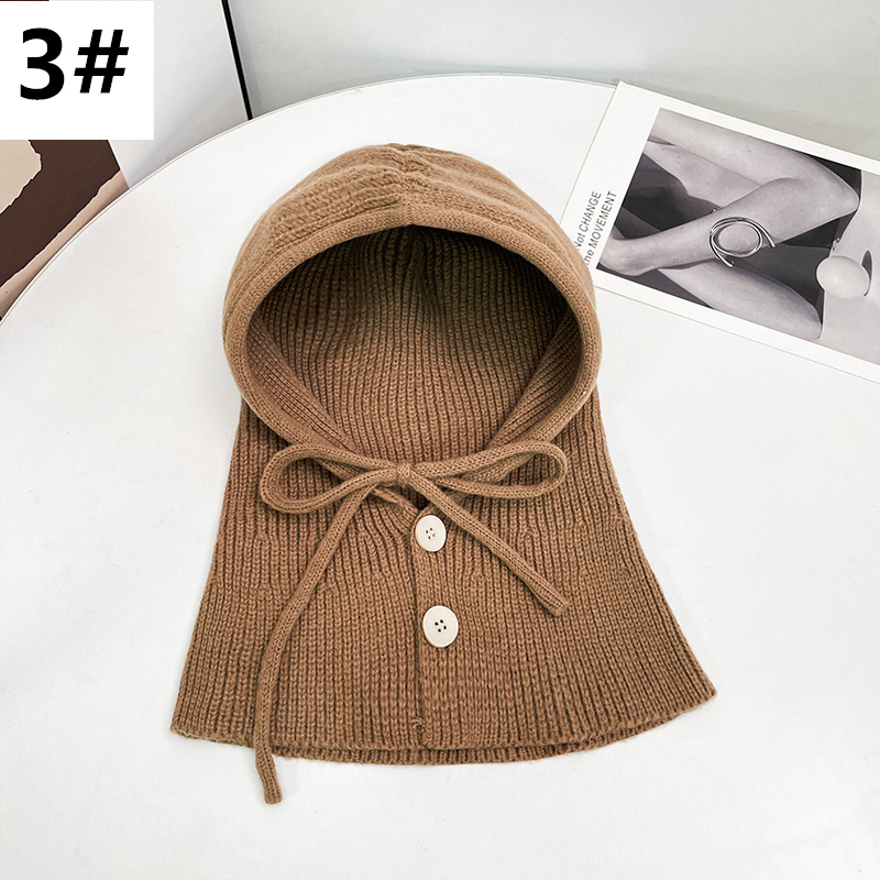 カジュアルコーデ 二〇二五年秋冬新作フード付きニット帽子小顔効果暖かいレディース用