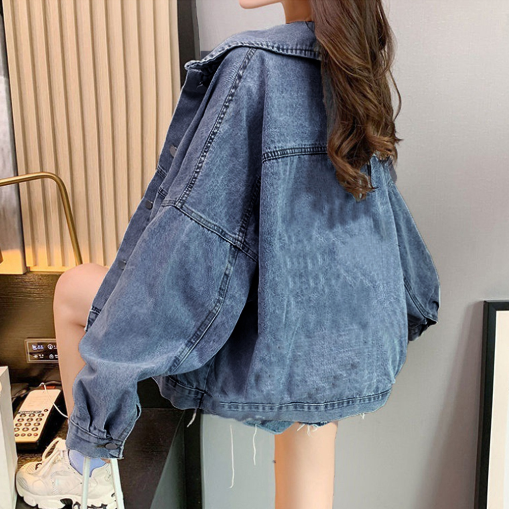 カジュアルコーデ デニムジャケット レディース ゆったり羽織ジャケット
