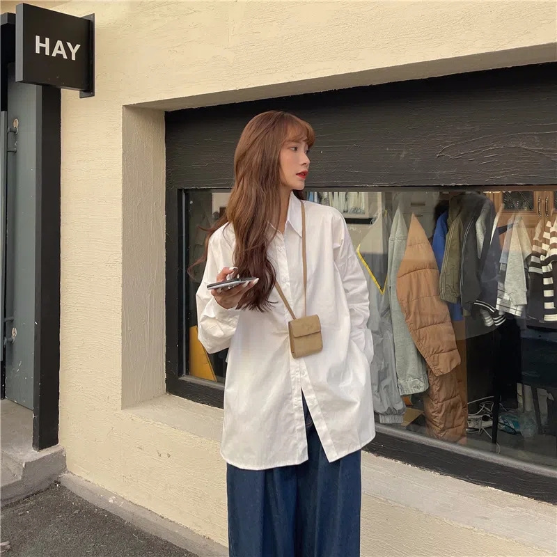 カジュアルコーデ こなれ感ゆるシルエットシャツ