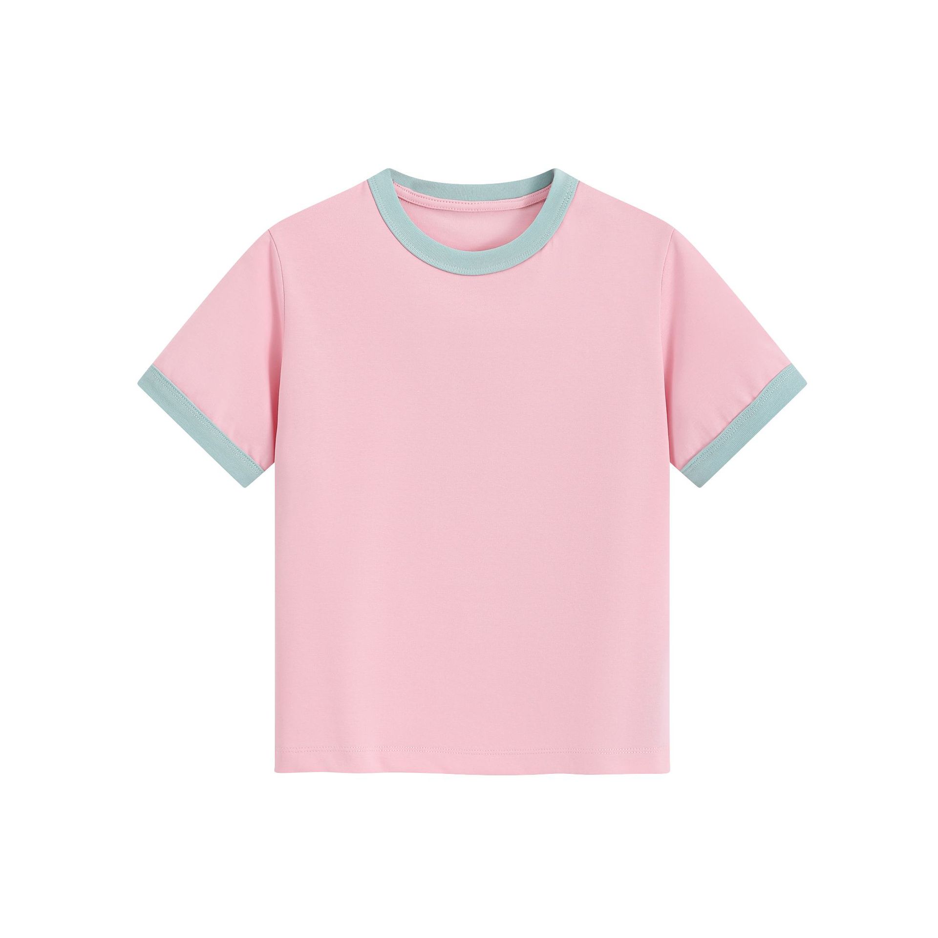 カジュアルコーデ バイカラーリンガーネックTシャツ