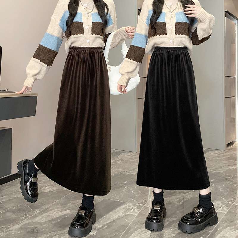 カジュアルコーデ  ロングマキシスカート フレアAライン