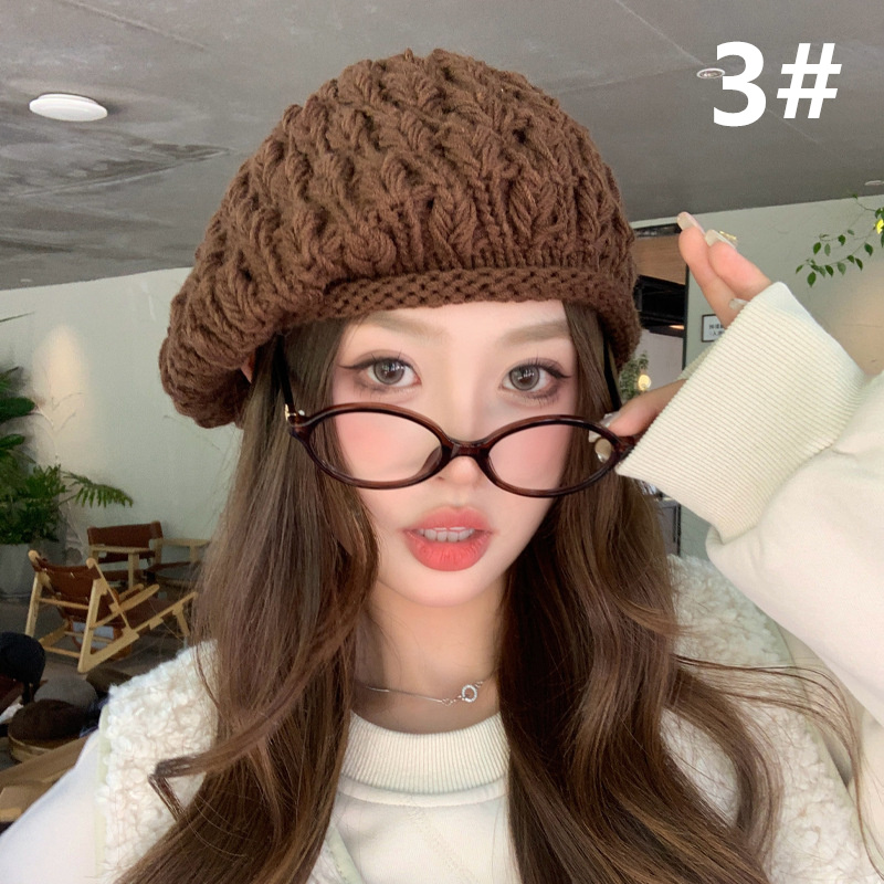 カジュアルコーデ 編み込み ベレー帽 レディース 帽子 小顔効果 暖かい おしゃれ