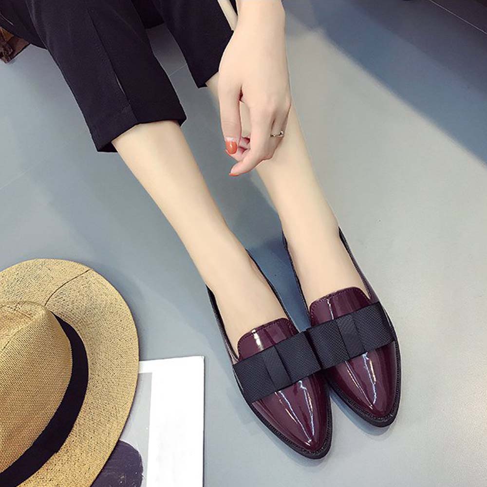 カジュアルコーデ リボンローファー風スニーカー レディース ローヒール