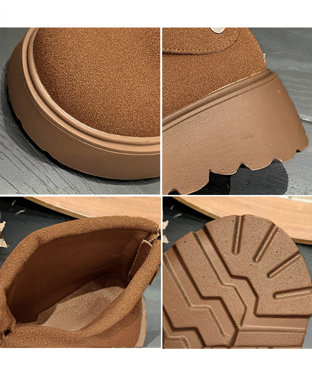 カジュアルコーデ 厚底ショートブーツ 秋冬美脚ブーツ 歩きやすい