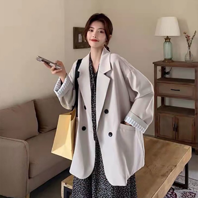 カジュアルコーデ 秋冬新作レディースジャケット襟つきゆったりビジネススーツ