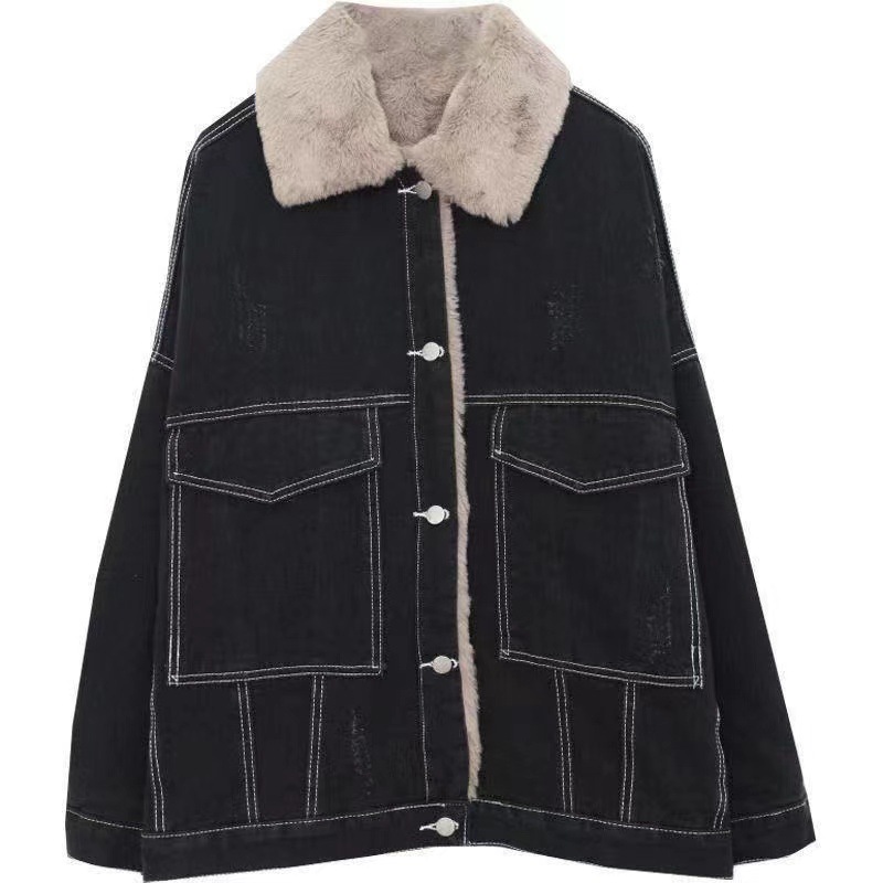 カジュアルコーデ 裏起毛デニムジャケット レディース 防寒アウター ミディアム丈