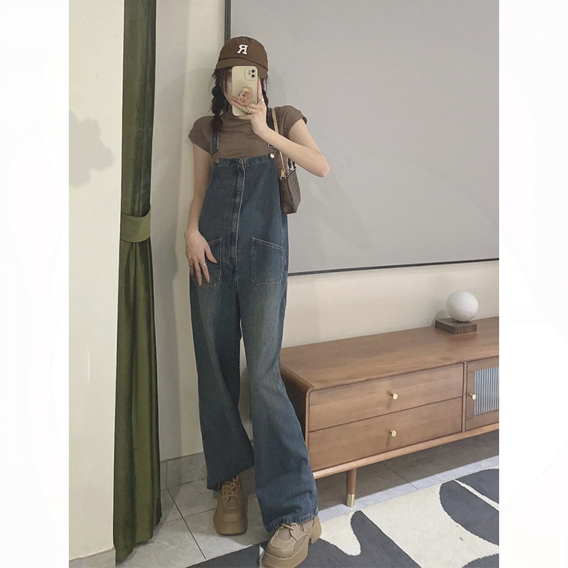 カジュアルコーデ カジュアルコーデ ゆったりサロペットデニムパンツ