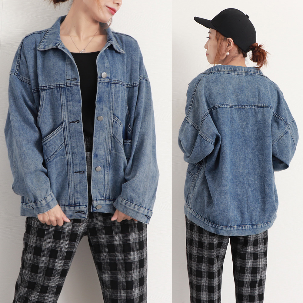 カジュアルコーデ デニムジャケット レディース ゆったり羽織ジャケット