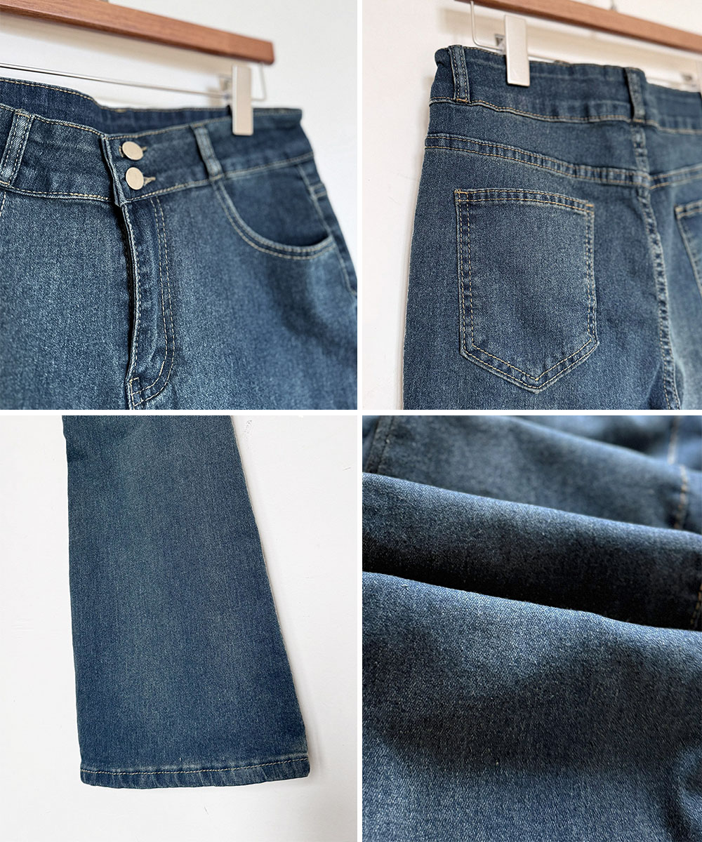 カジュアルコーデ 美脚フレアデニムパンツ ハイウエストおしゃれ