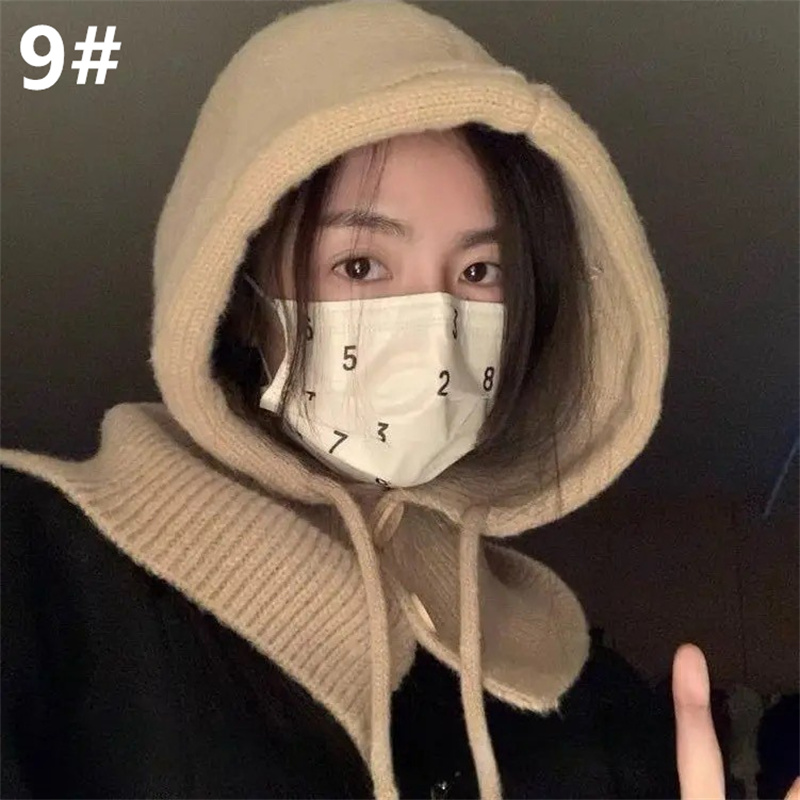 カジュアルコーデ 2025秋冬新作 フード付き帽子 暖かいニット レディース小顔効果