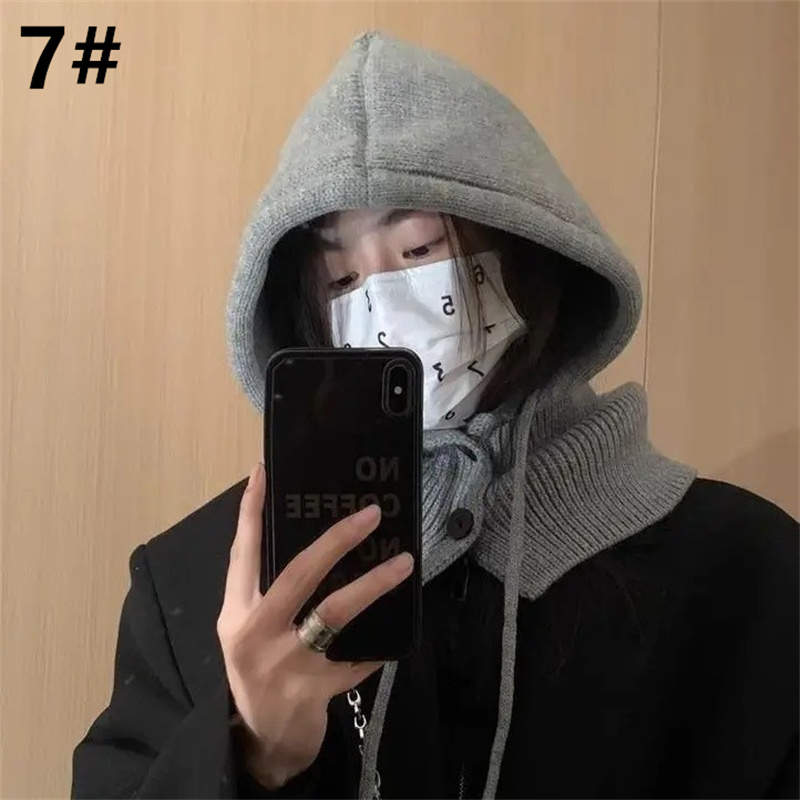 カジュアルコーデ 2025秋冬新作 フード付き帽子 暖かいニット レディース小顔効果