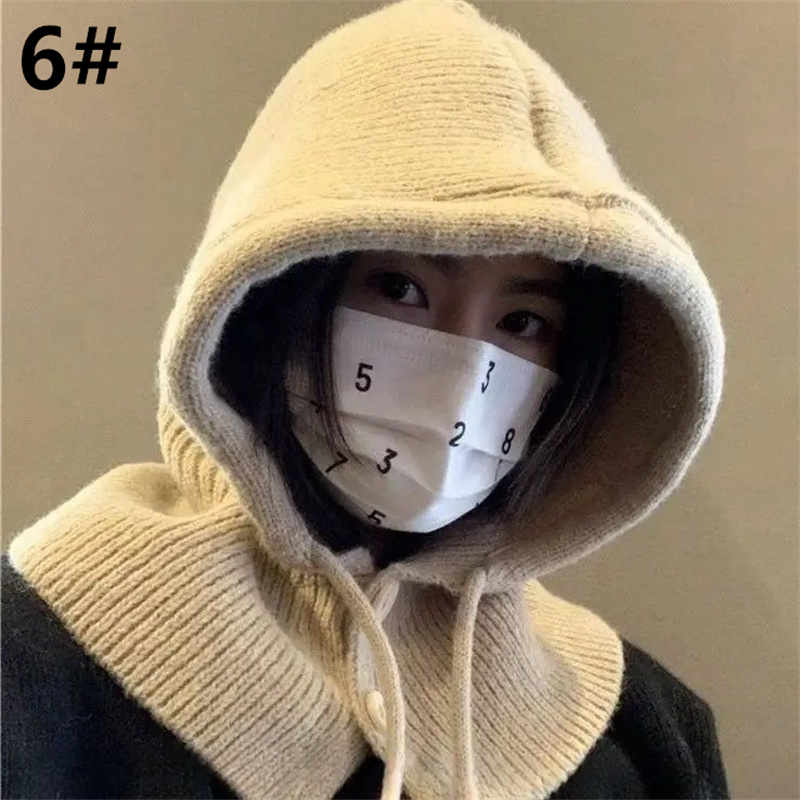 カジュアルコーデ 2025秋冬新作 フード付き帽子 暖かいニット レディース小顔効果