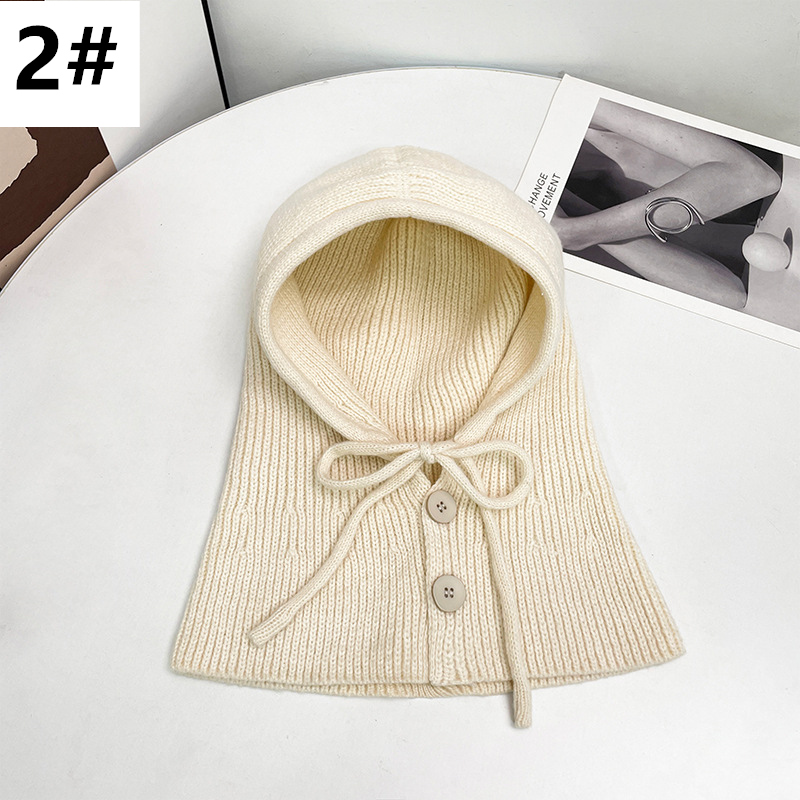 カジュアルコーデ 二〇二五年秋冬新作フード付きニット帽子小顔効果暖かいレディース用