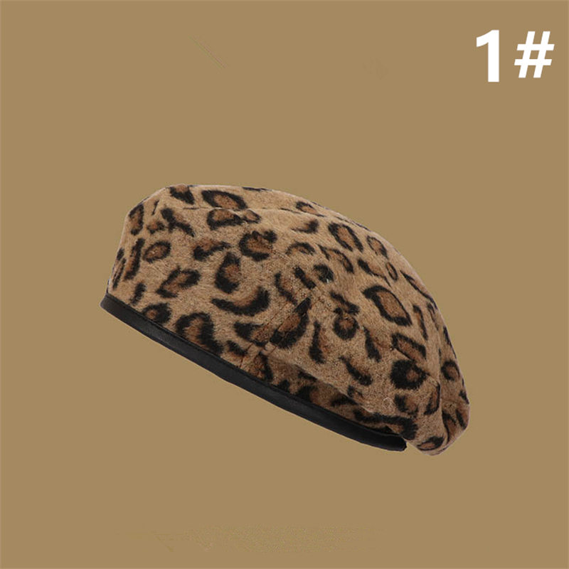 カジュアルコーデ 豹柄ベレー帽 レディース 帽子 小顔効果 暖かい