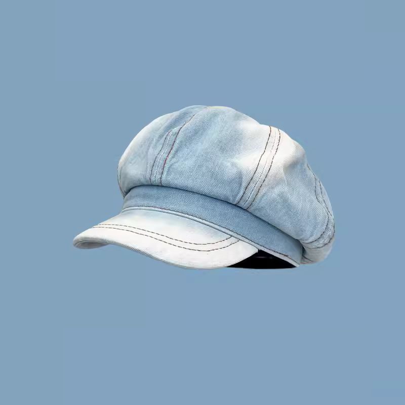 デニム水洗い加工キャスケット帽子