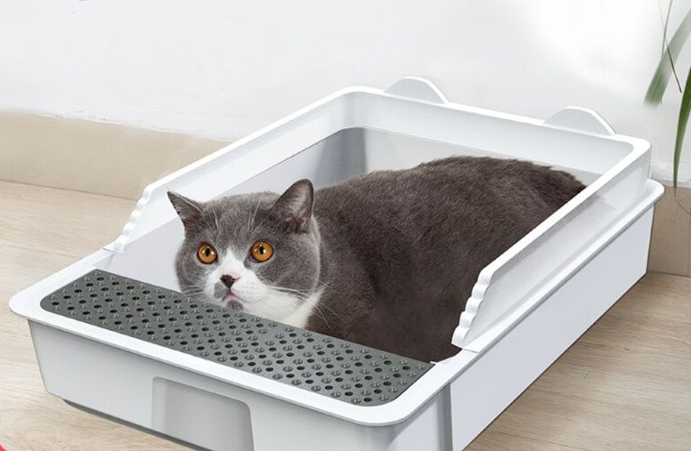 猫トイレ 二層構造猫砂飛び散り防止トイレ大型設計