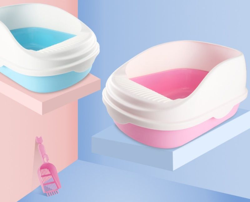 猫トイレ 半密閉式高縁設計猫トイレ飛び散らない砂対策