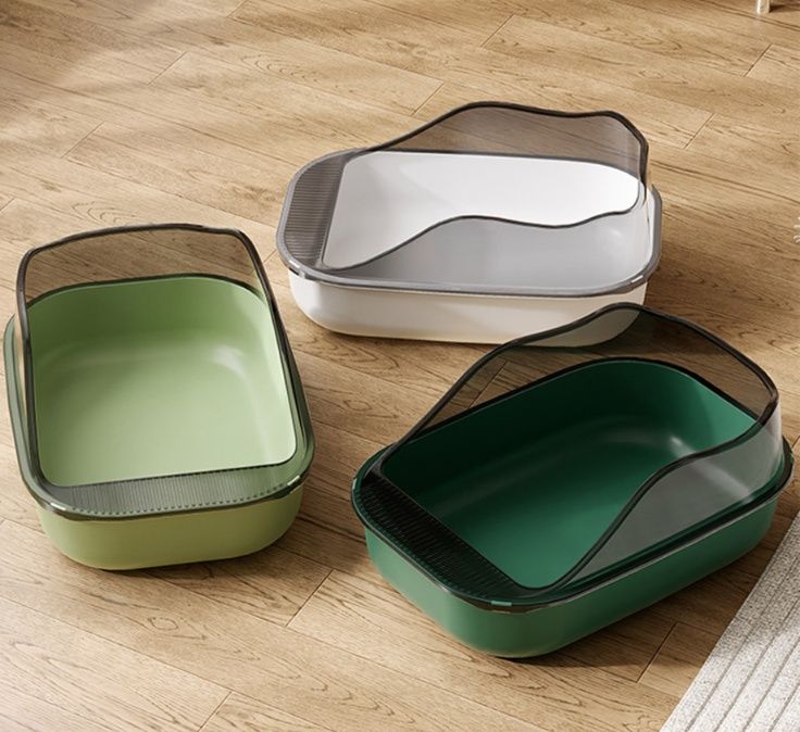 猫トイレ 曲線美型半密閉式大型猫トイレ