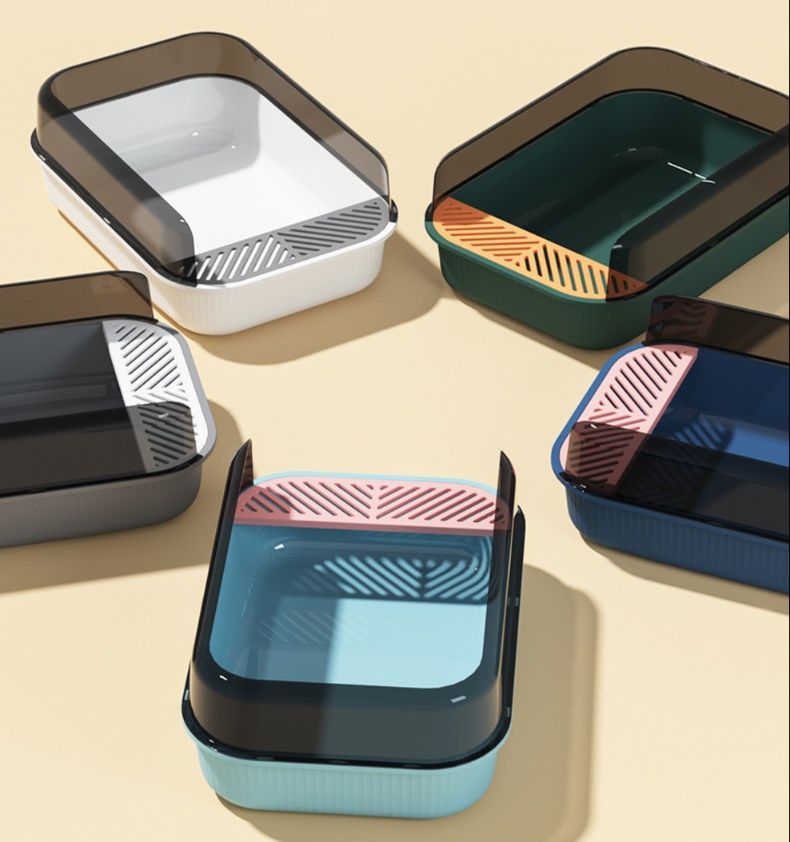 猫トイレ 高壁設計半密閉式大型猫トイレ