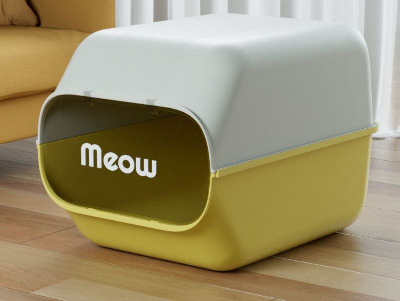 猫トイレ 大型猫対応消臭フード付き超深型トイレ